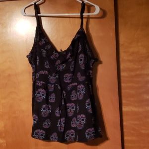 Black sugar skull tank